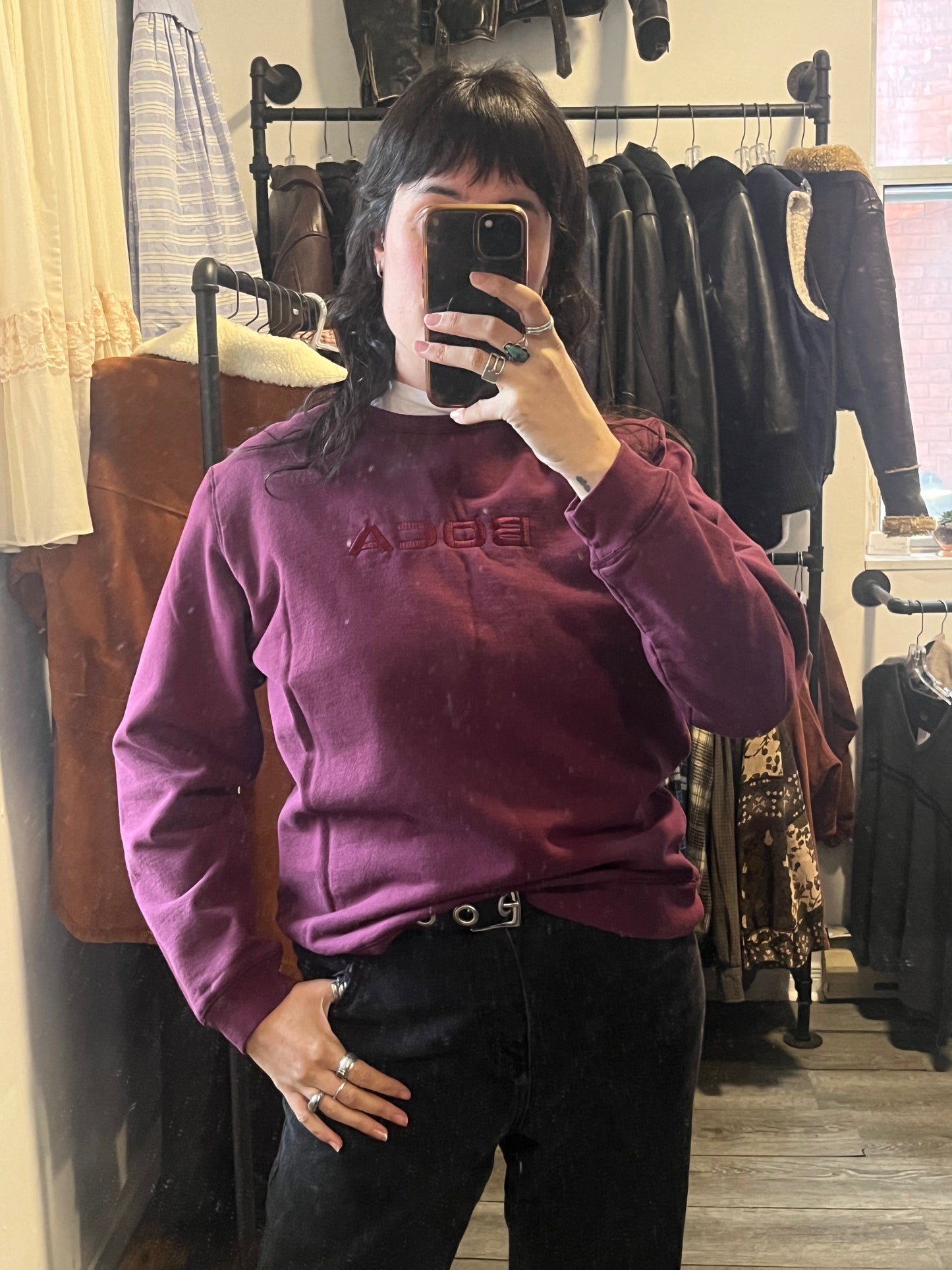 90’s Vintage BOCA Burgundy Crewneck Sweater / Size M