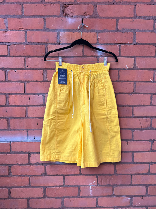 80’s Vintage Yellow Cotton High Waist Shorts / 24-26 Waist