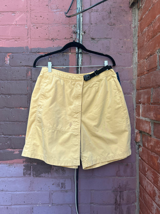 Y2K Vintage Yellow Cargo Wrap Skort / 30 Waist