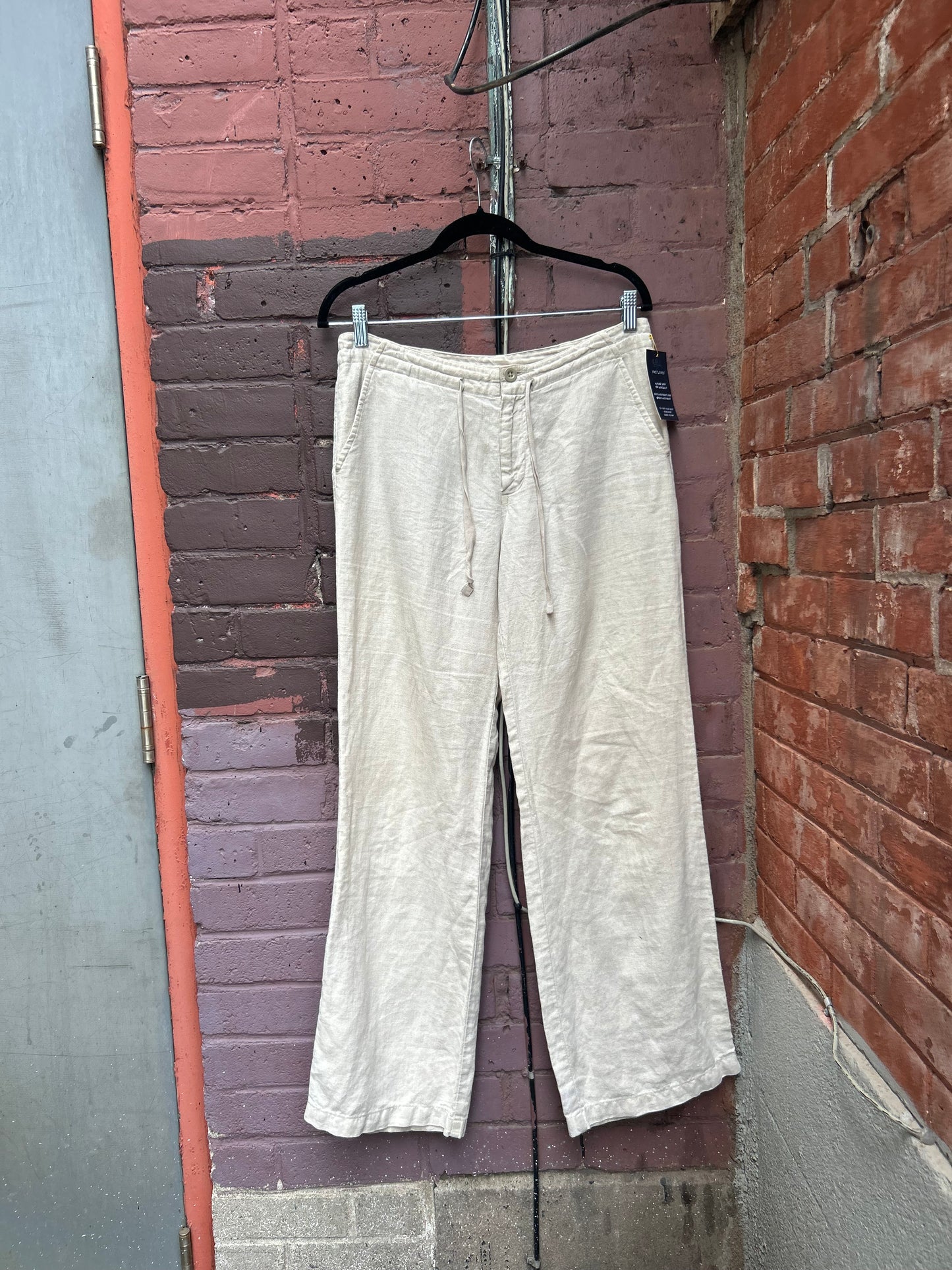 Y2K Vintage Gap Beige Linen Wide Leg Pants / 30 Waist