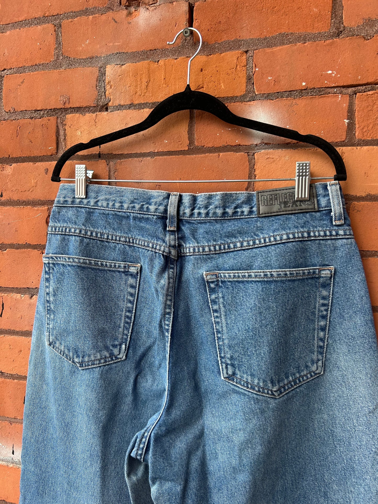 Y2K Vintage Faded Blue Straight Leg Jeans / 33 Waist