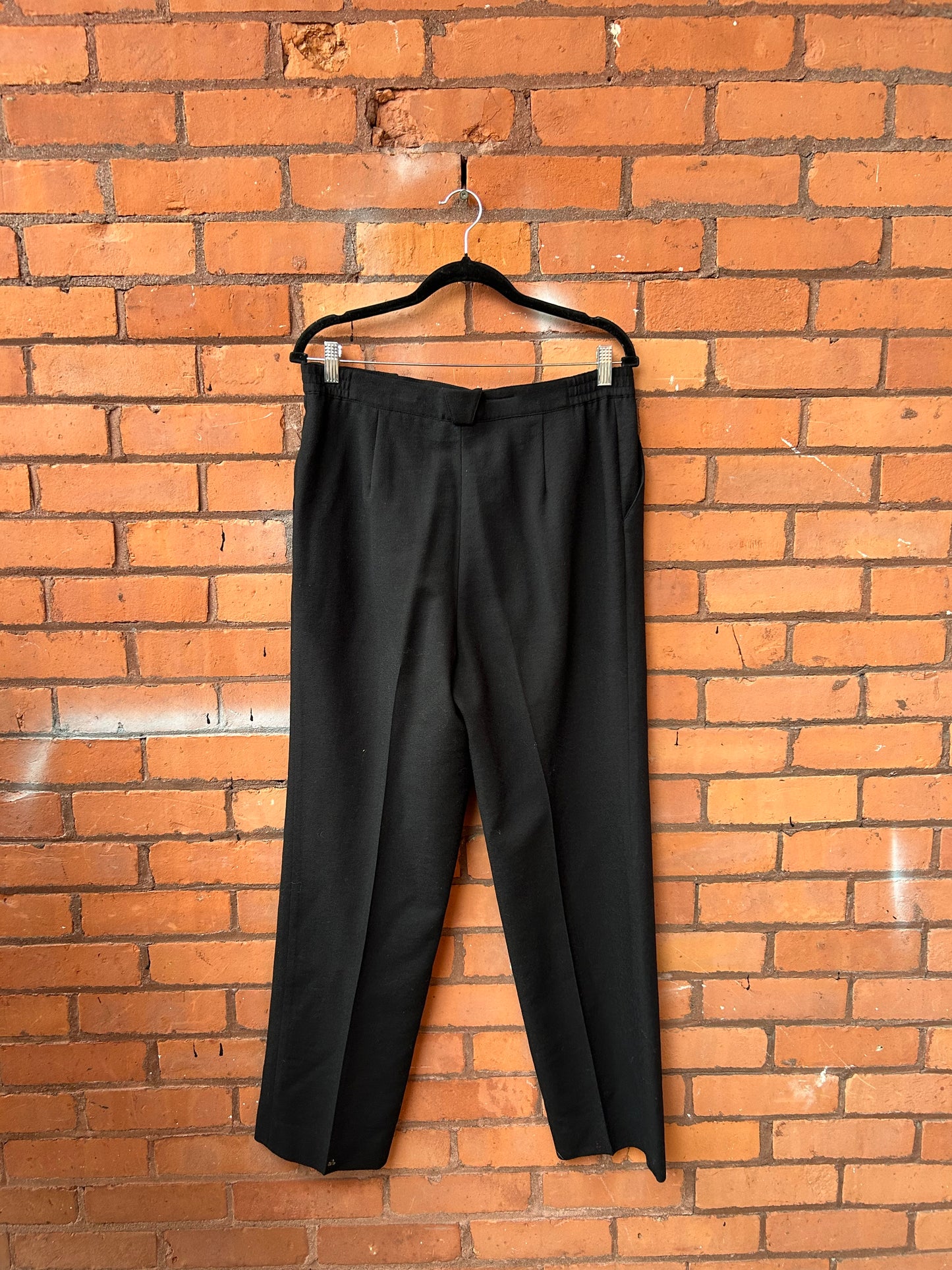 90’s Vintage Black Classic Wool Trousers / 34 Waist
