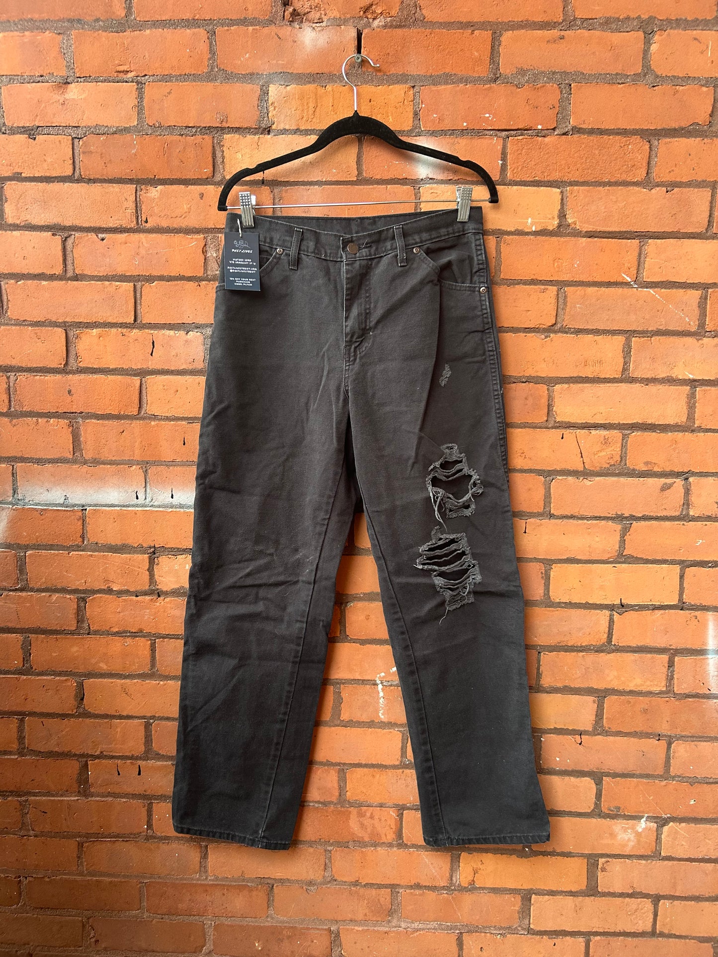 Y2K Vintage Dickies Distressed Faded Black Canvas Pants / 32 Waist