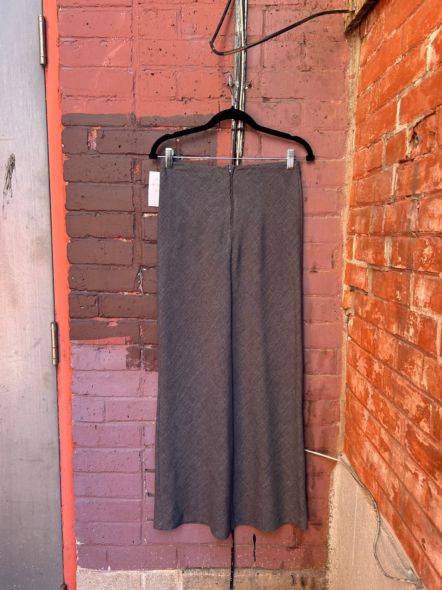 90's Vintage Grey Draw String Maxi Skirt / 28 - 30 Waist