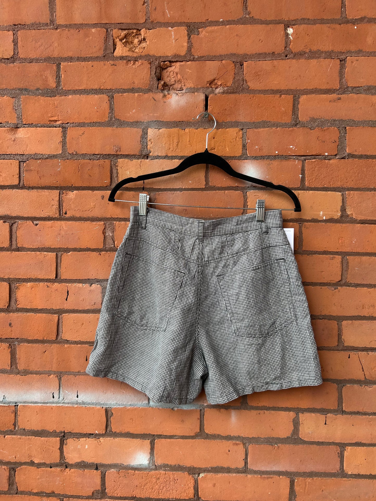 90's Vintage Esprit Black & White Gingham Cotton Shorts / 28 Waist