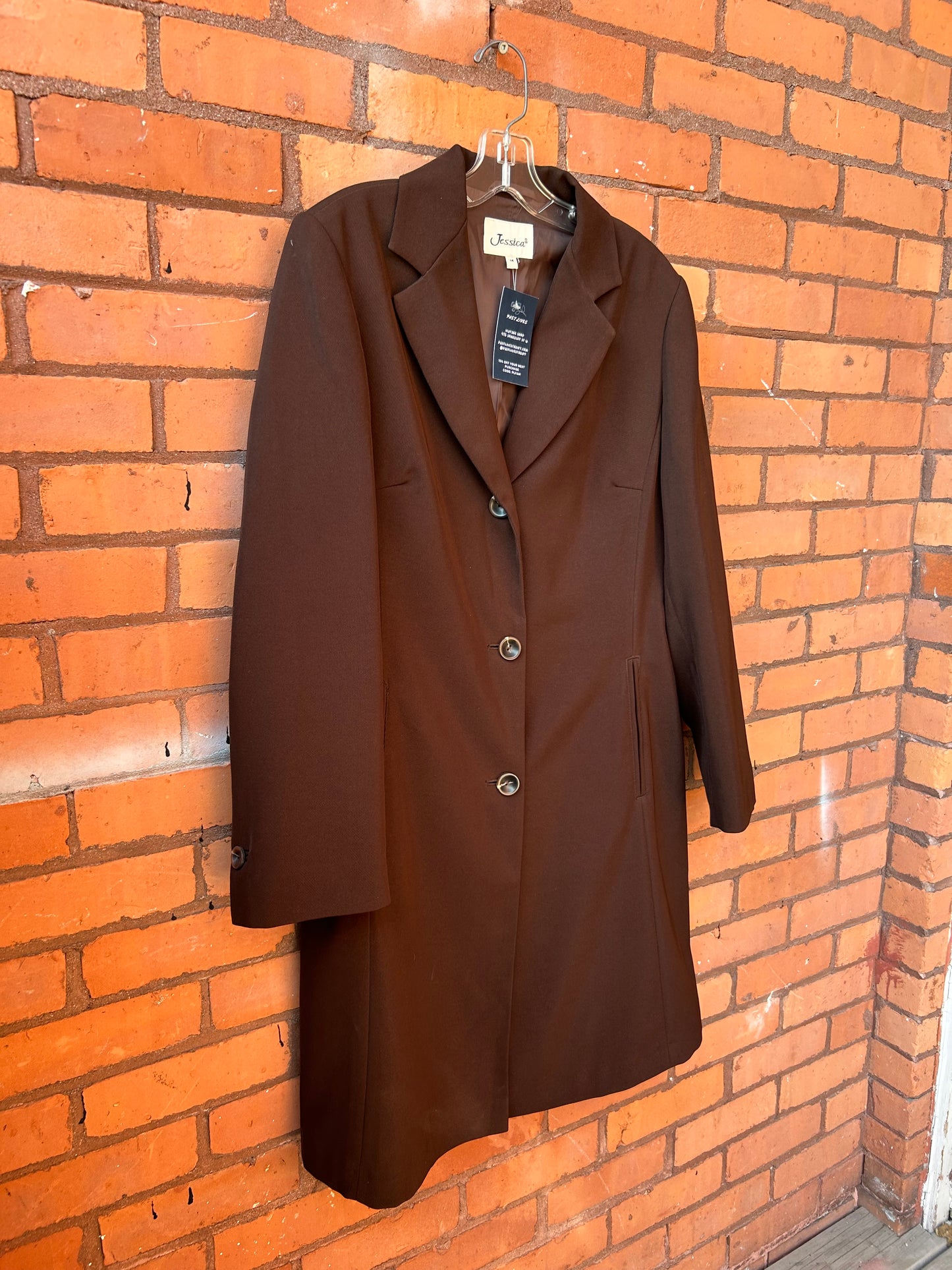 90’s Vintage Brown Minimal Midi Jacket / Size L