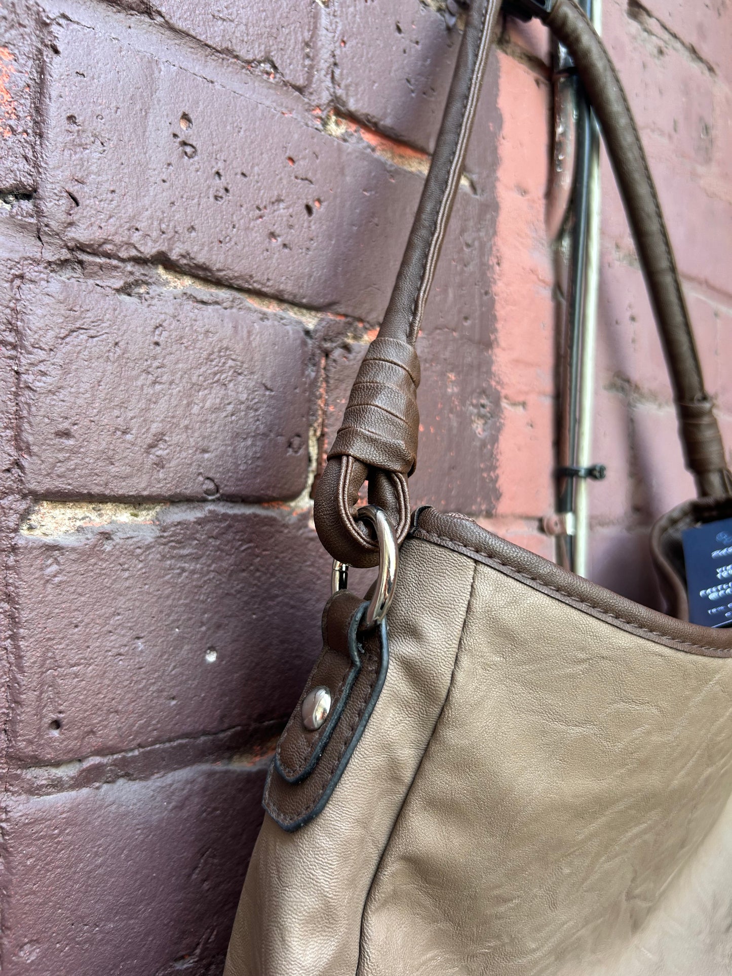 Y2K Vintage Faux Brown Leather Shoulder Purse