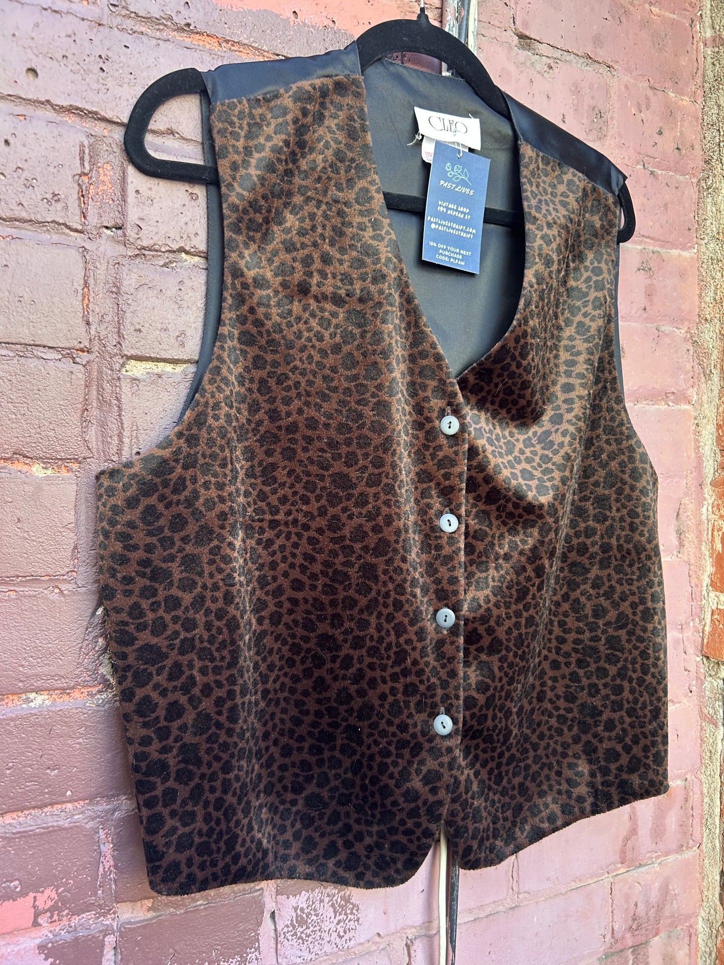 90’s Vintage Leopard Print Vest / Size L