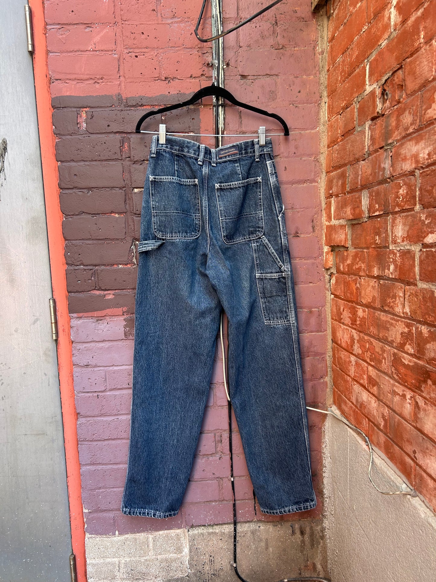 90's Vintage Faded Blue Carpenter Jeans / 28 Waist