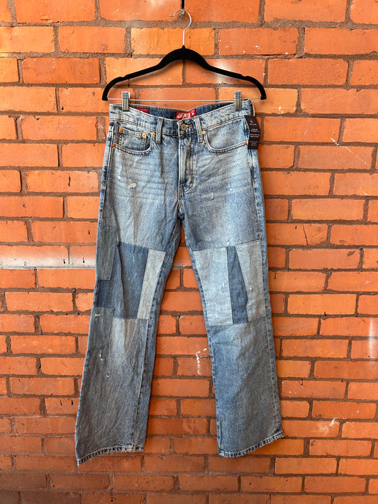 Y2K Vintage Patchwork Mid Rise Flare Jeans / 30 Waist