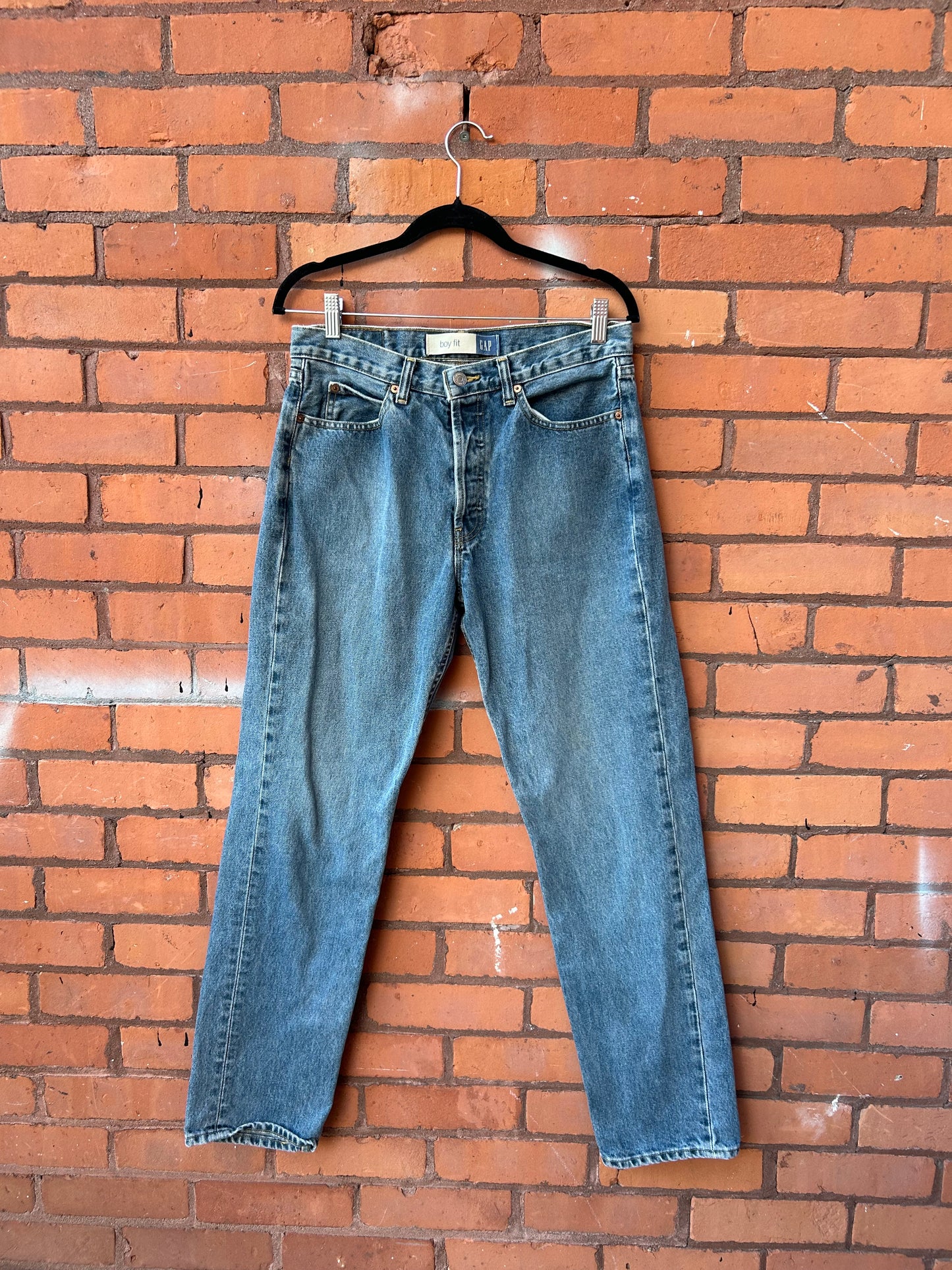 90’s Vintage Gap Faded Blue Straight Leg Jeans / 30 Waist