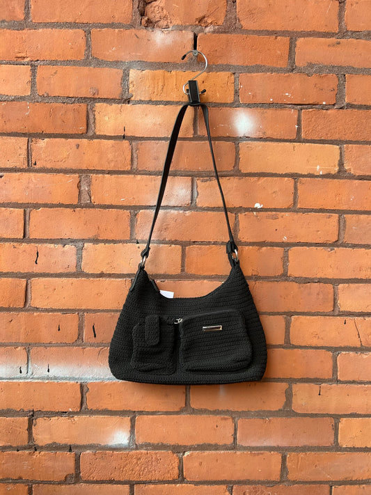 Y2K Vintage Black Crotchet Shoulder Purse