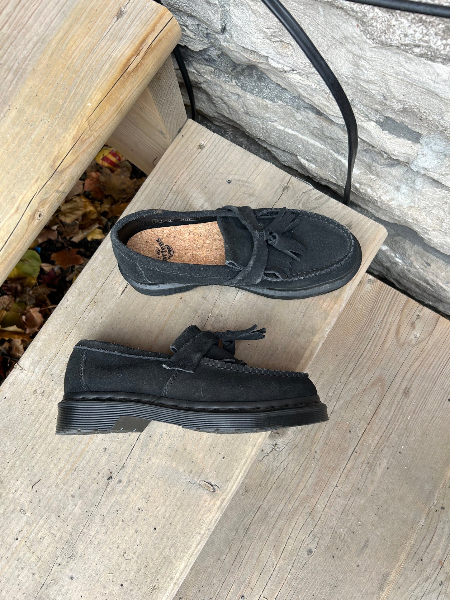 Modern Dr Martens Adrian Mono Black Suede Loafers / Size 6.5-7