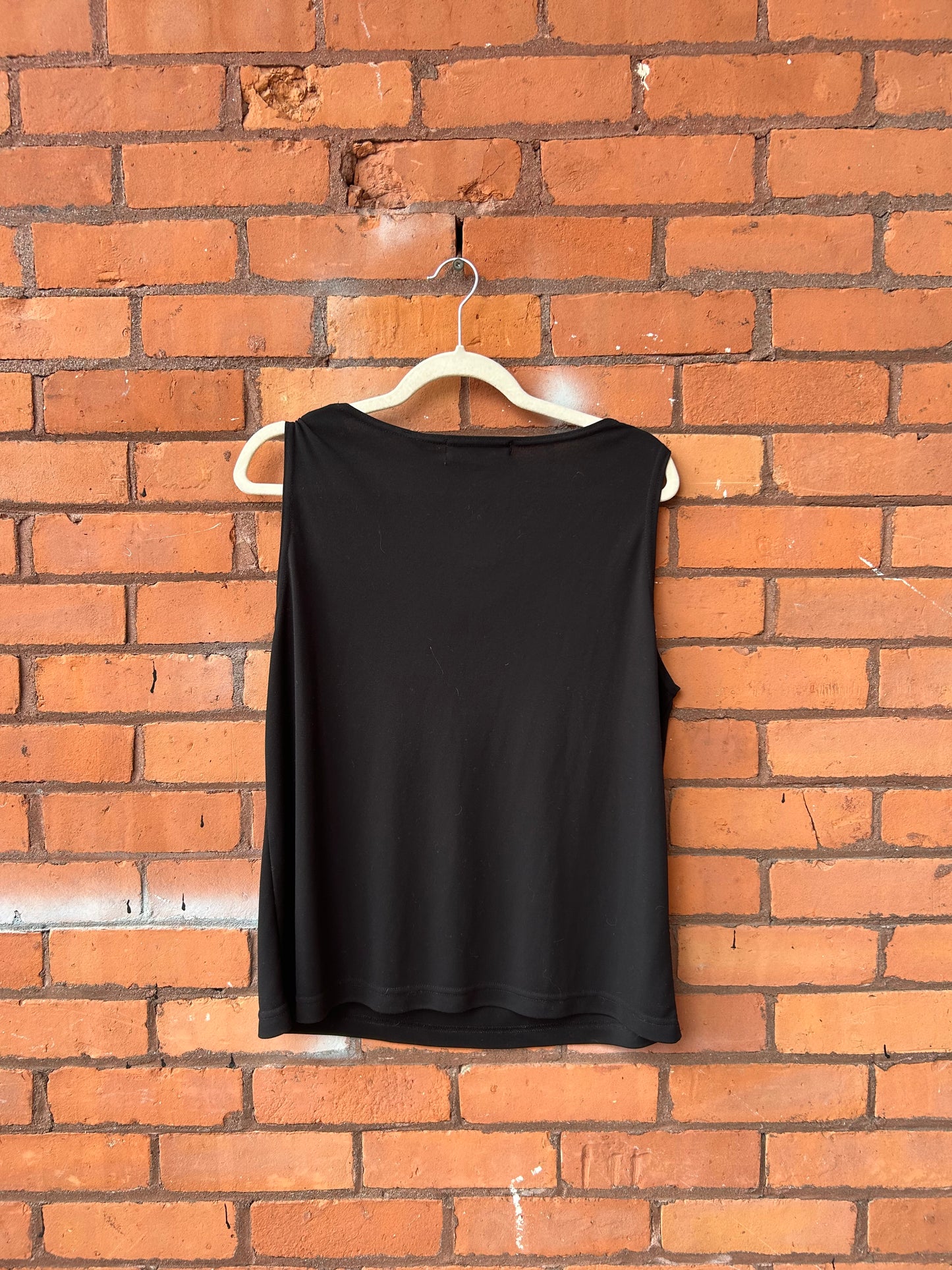 90's Vintage Black Cowlneck Tank / Size L-XL