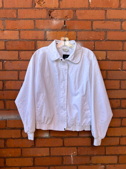 90’s Vintage White Bomber Jacket / Size M-L