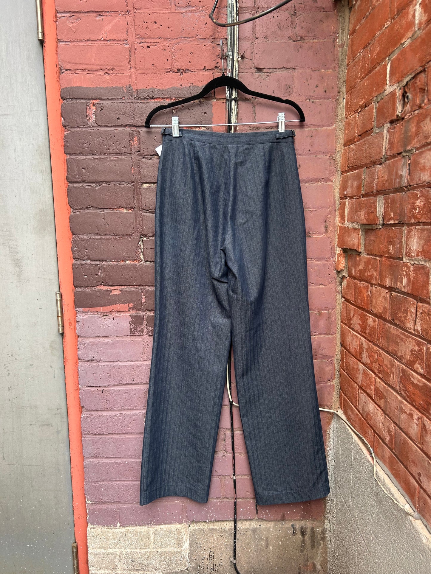 90's Vintage Striped Denim Pants / 26 - 28 Waist