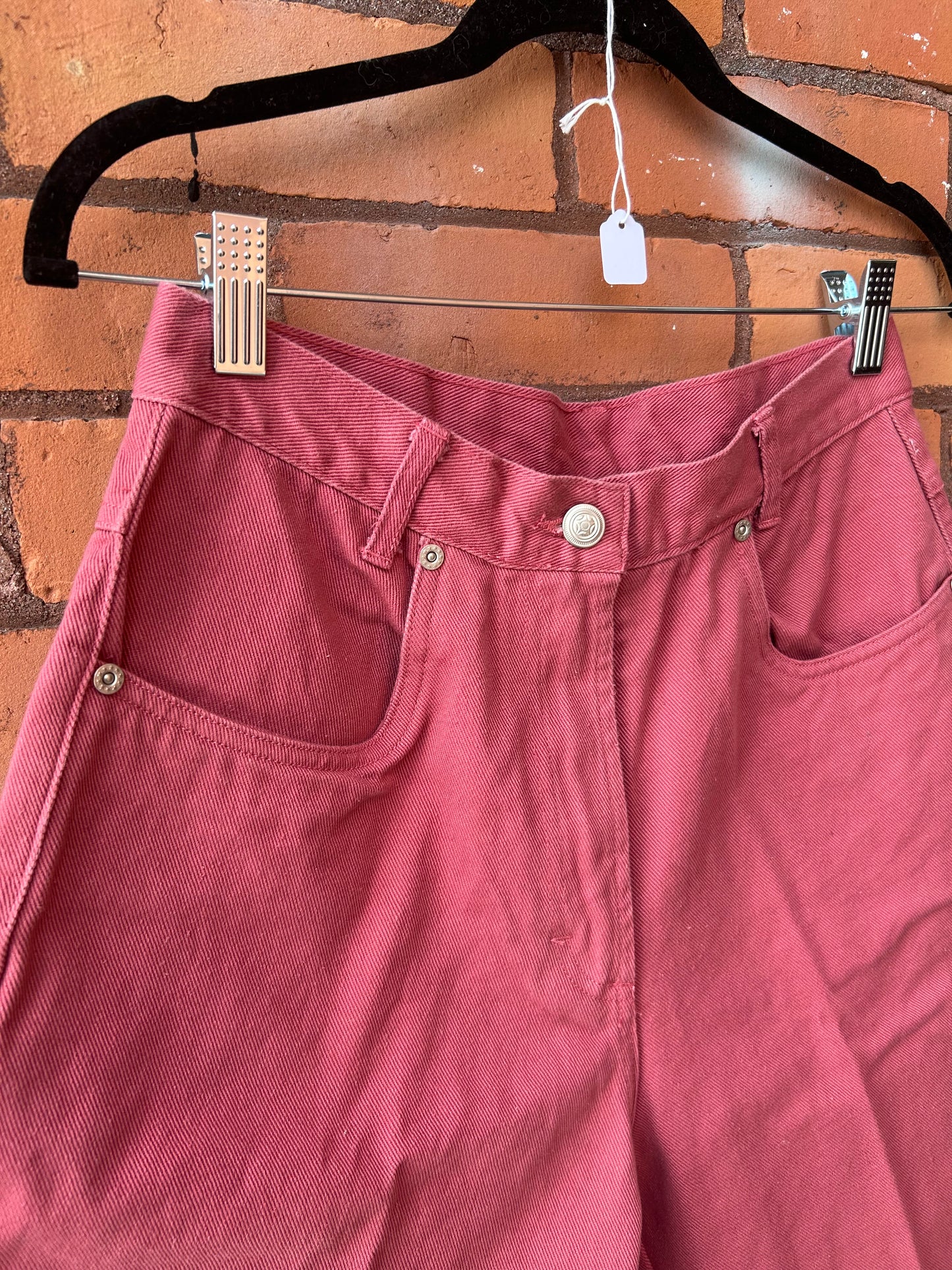 90’s Vintage Blush Pink Denim Shorts / 27 Waist