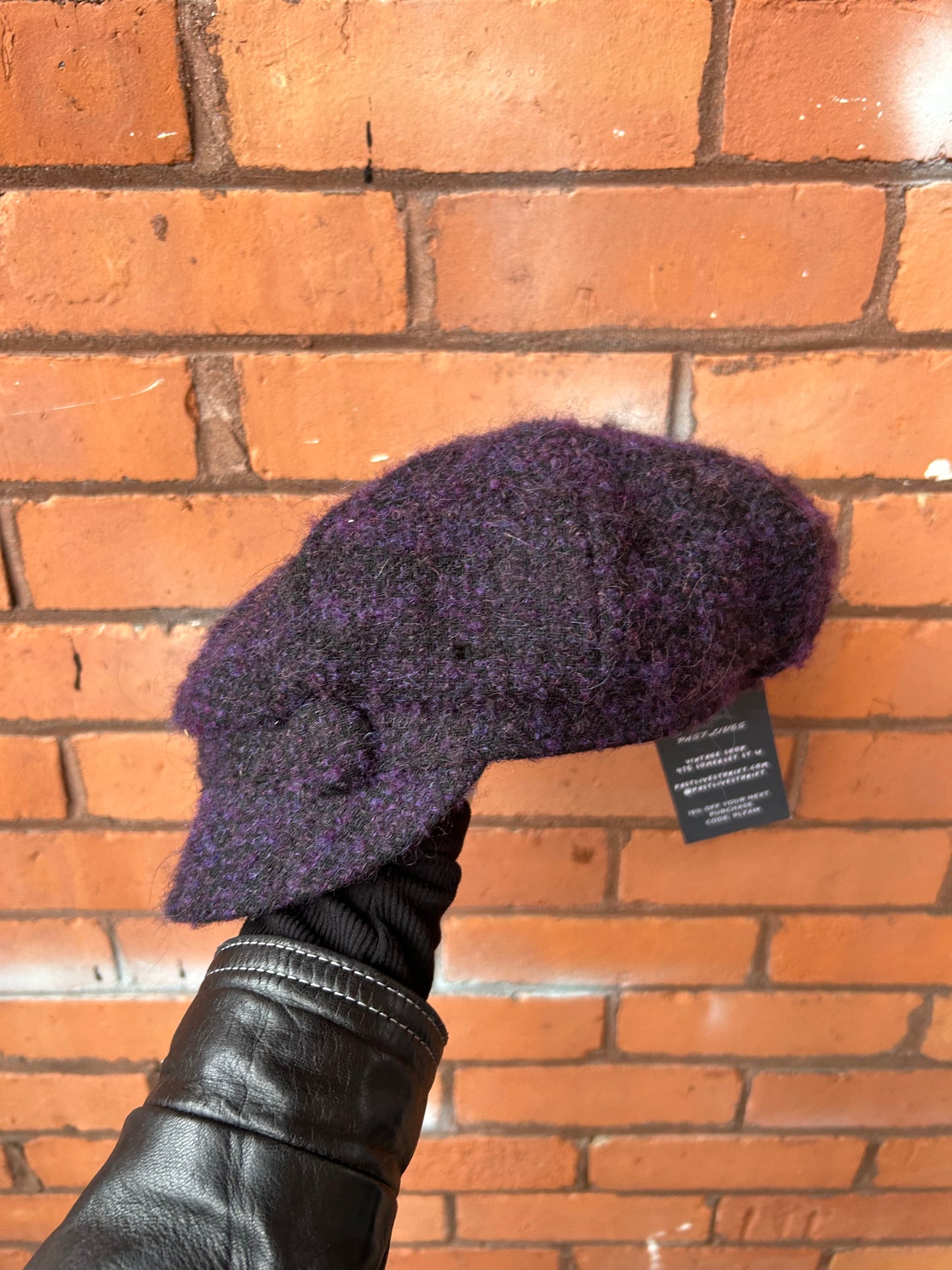 90’s Vintage Purple & Black Wool Fisherman Cap