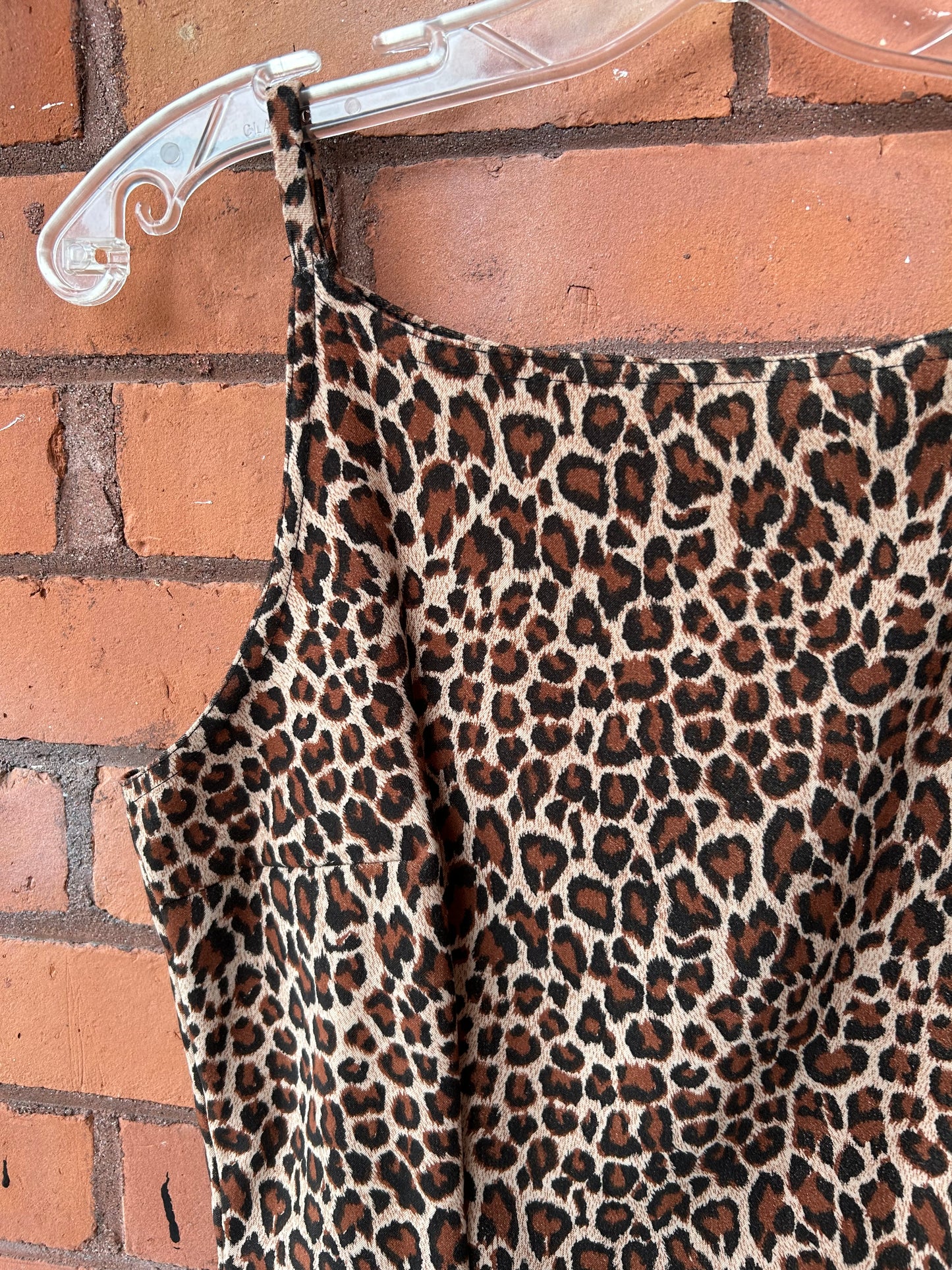90’s Vintage Cheetah Print Square Neck Mini Dress / Size 6