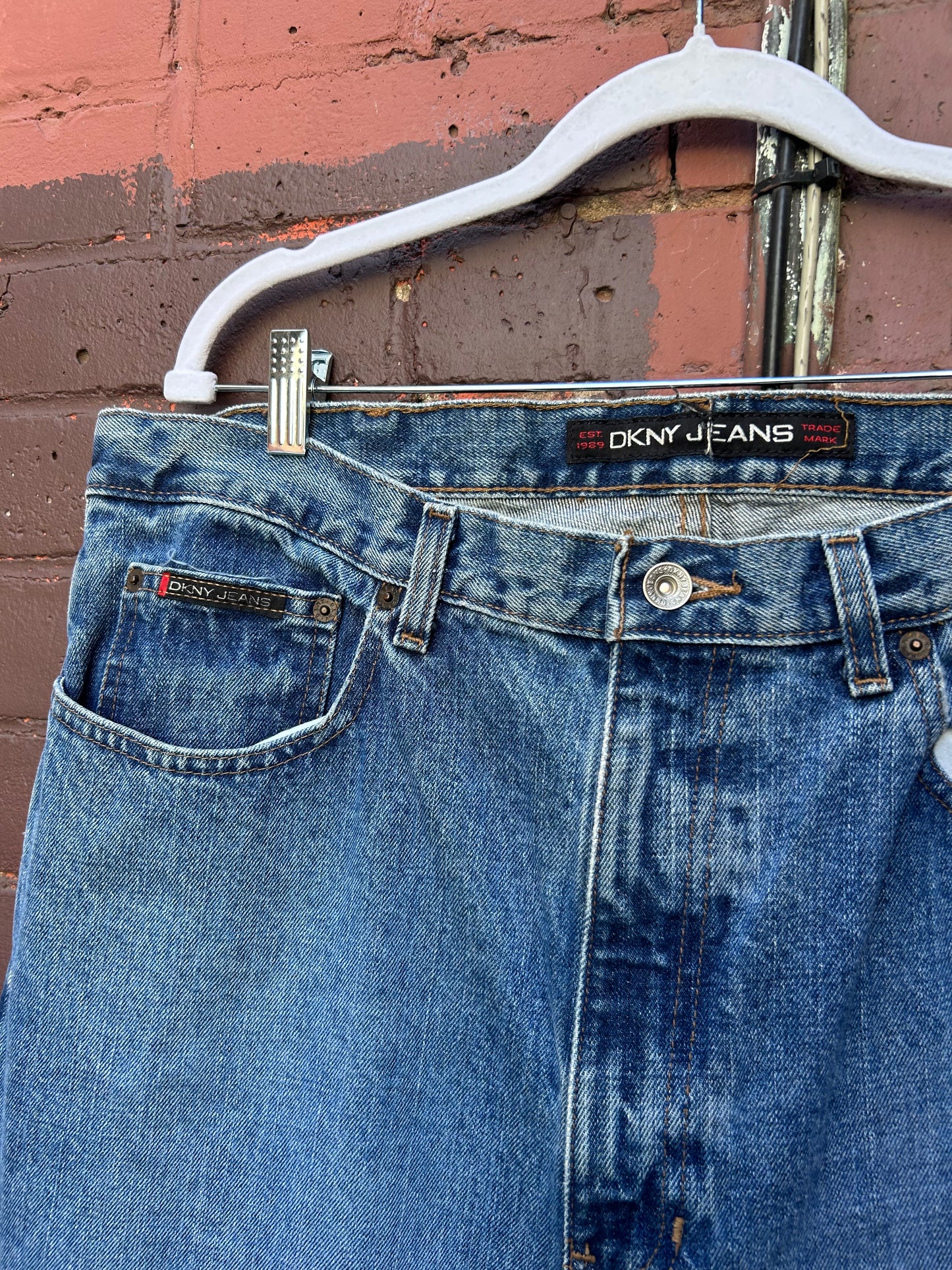 Y2K Vintage DKNY Baggy Blue Jeans / 40 Waist
