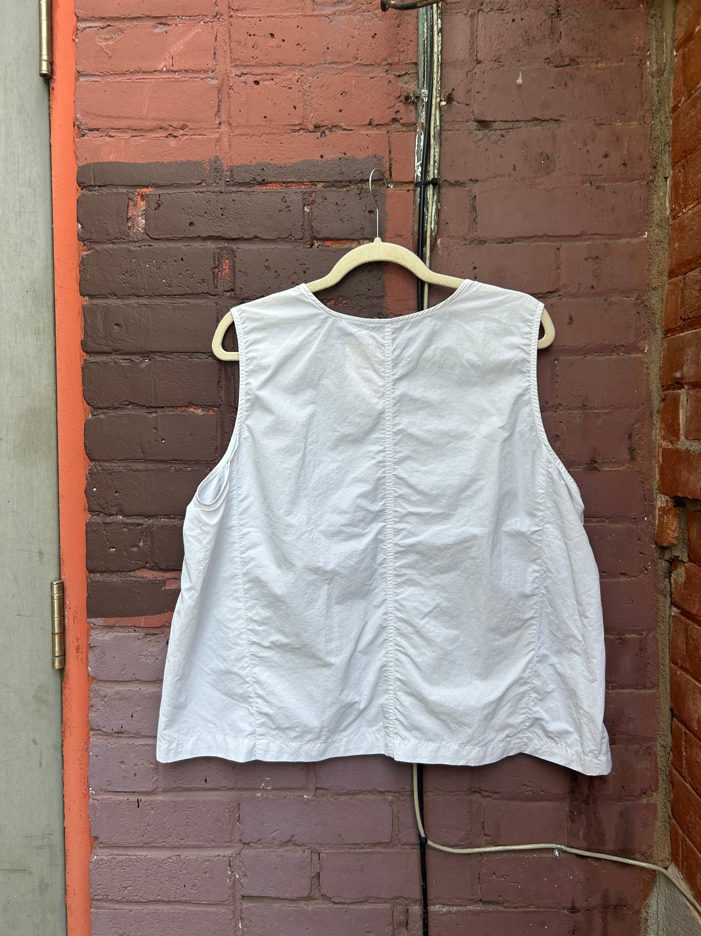 Y2K Vintage White Nylon Tech Wear Tank / Size XL