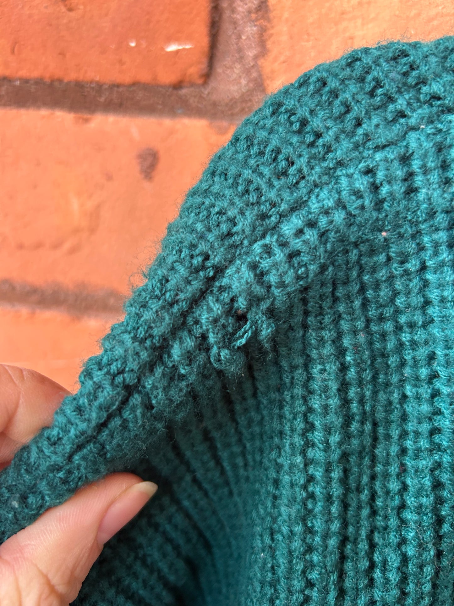 90’s Vintage Teal & White Varsity Cardigan / Size L