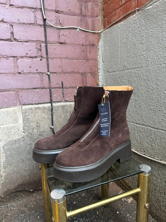 Modern Steve Madden Brown Suede Zip Up Chunky Boots / Size 7.5
