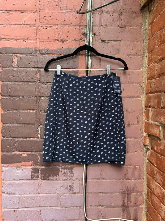 90's Vintage Blue Floral Wrap Skirt / 26 Waist