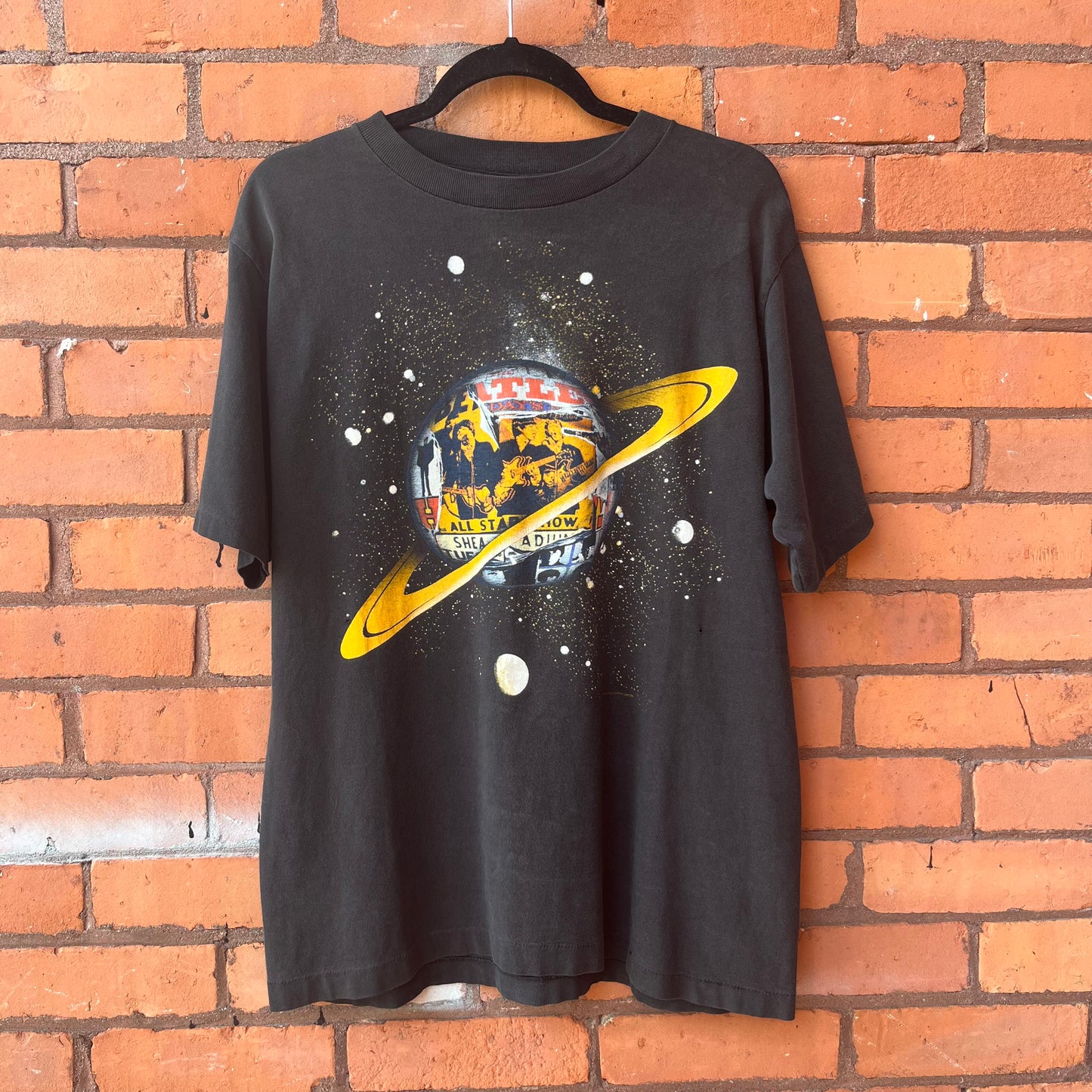 1996 Vintage Beatles Anthology 2 Space Graphic Faded Tee / Size L