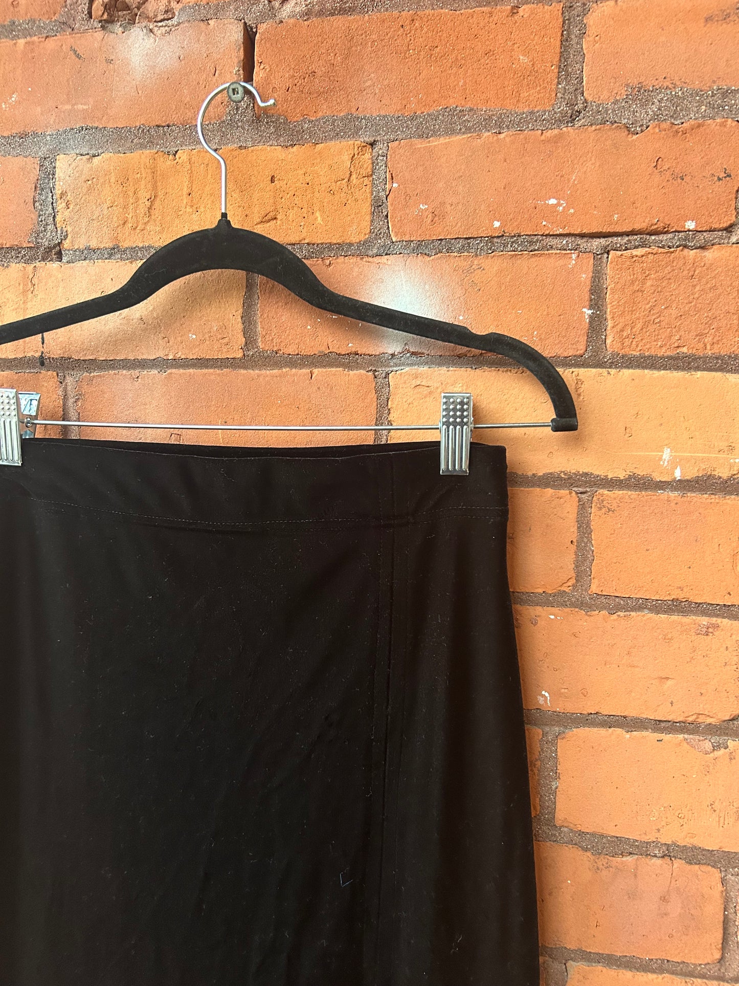 90’s Vintage Classic Black Velvet Maxi Skirt / 28 Waist