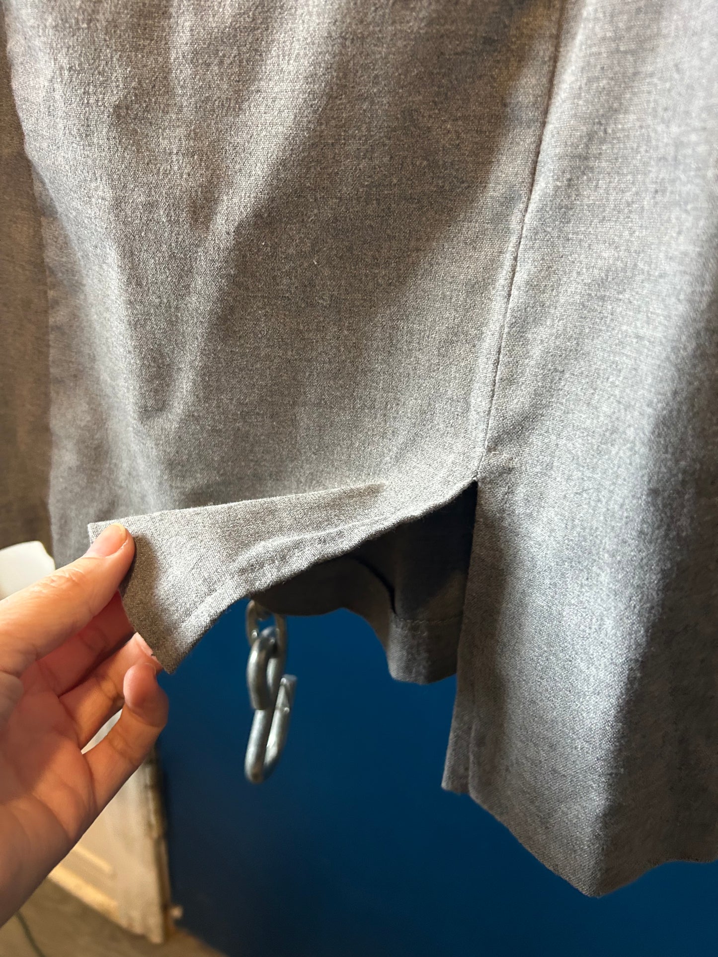 90’s Vintage Grey High Neck Mini Dress / Size 8