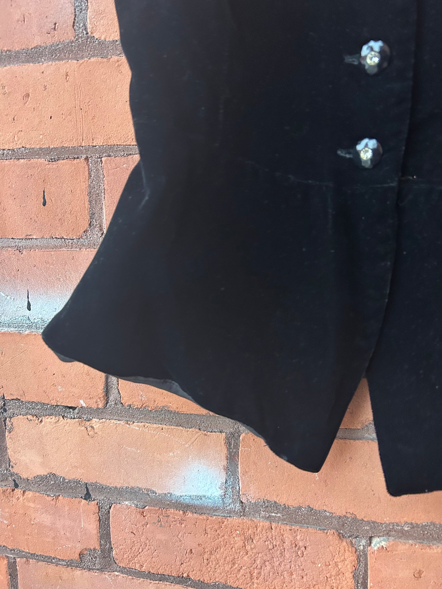 90’s Vintage Black Velvet Bow Vest Top / Size S-M