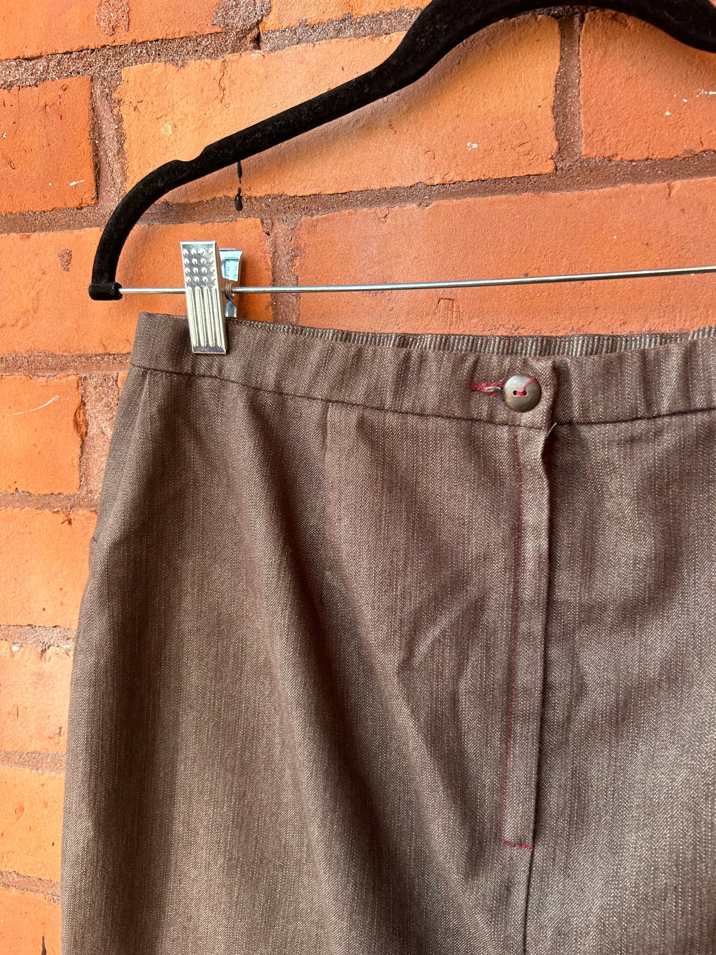 Y2K Vintage Brown Denim Maxi Skirt / 29 Waist