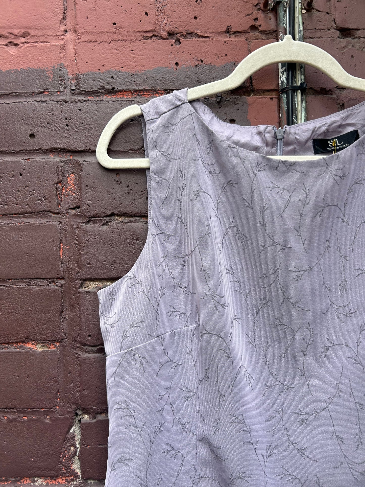 90’s Vintage Lavender High Neck Mini Dress / Size 14