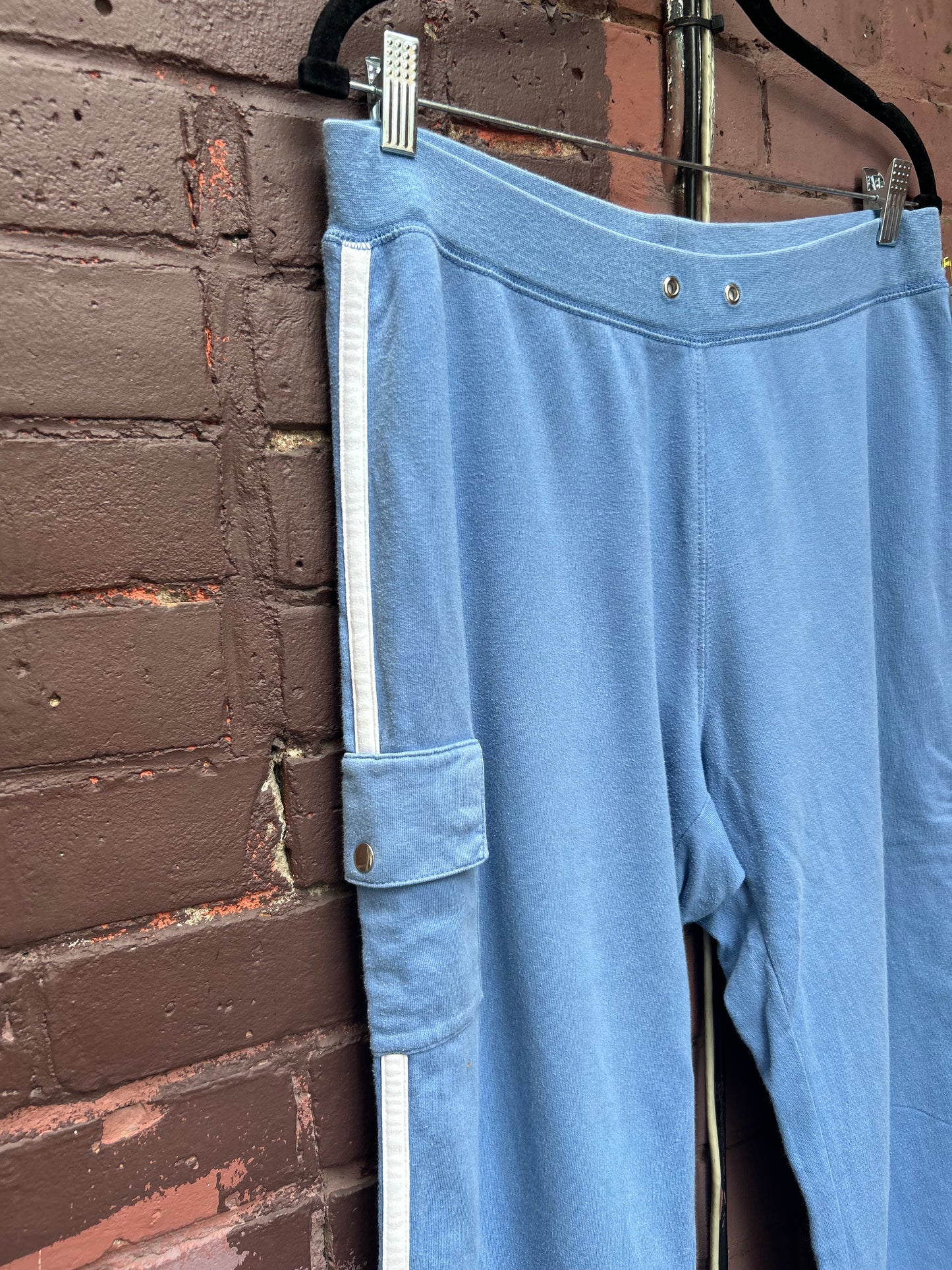 Y2K Vintage Baby Blue Cotton Active Capris / 34 - 38 Waist