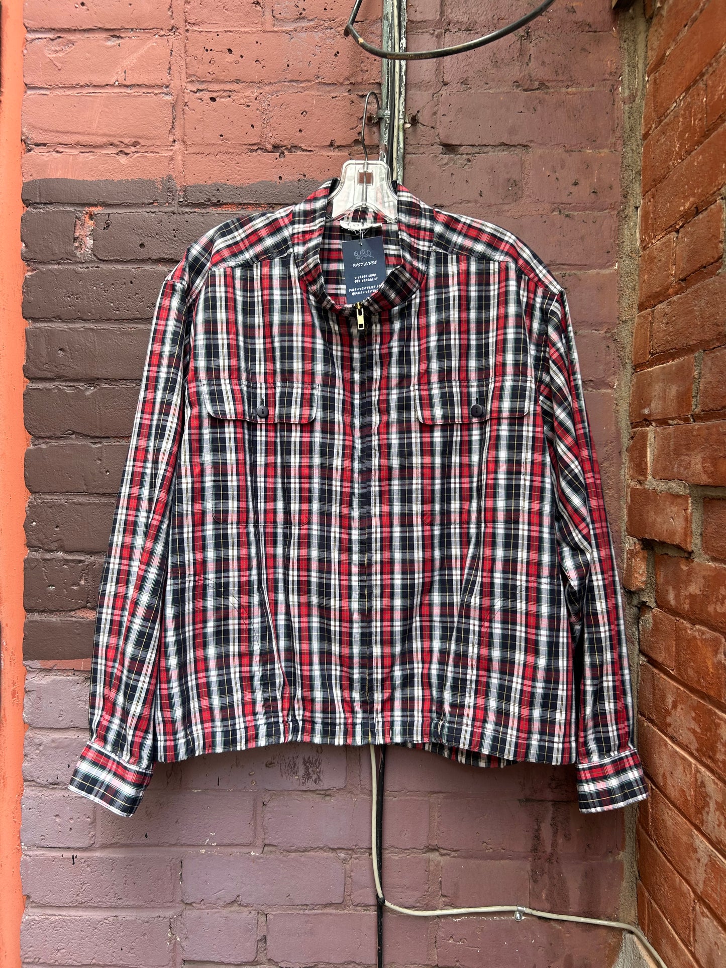 90’s Vintage Plaid Light Bomber Jacket / Size L