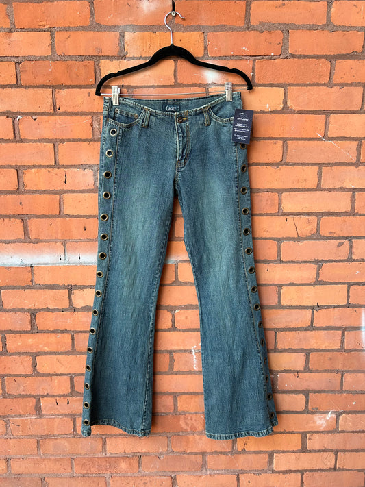 Y2K Vintage Garage Low Rise Grommet Jeans / 30 Waist