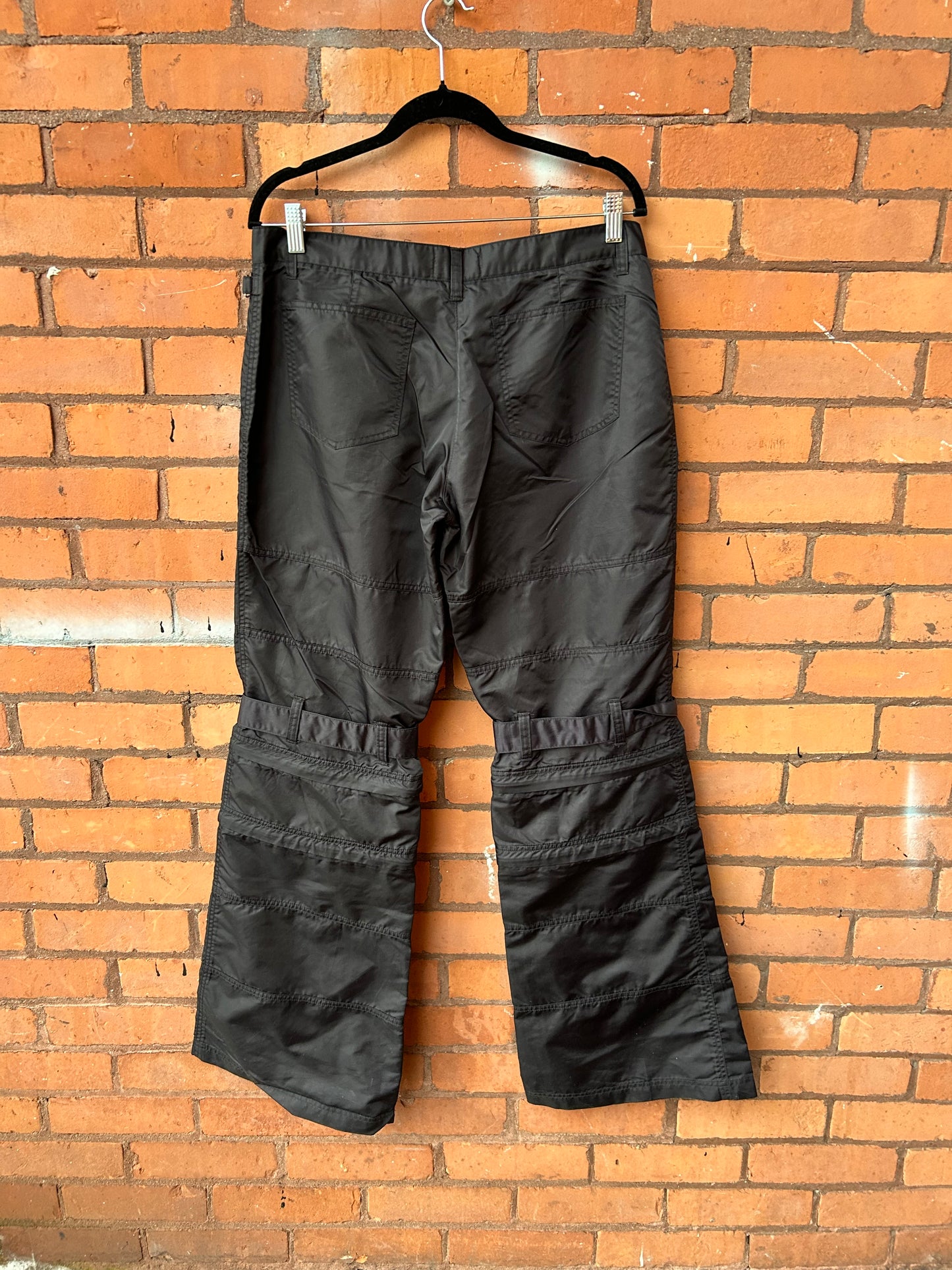 90’s Vintage Black Bell Bottom Rave Pants / 36 Waist