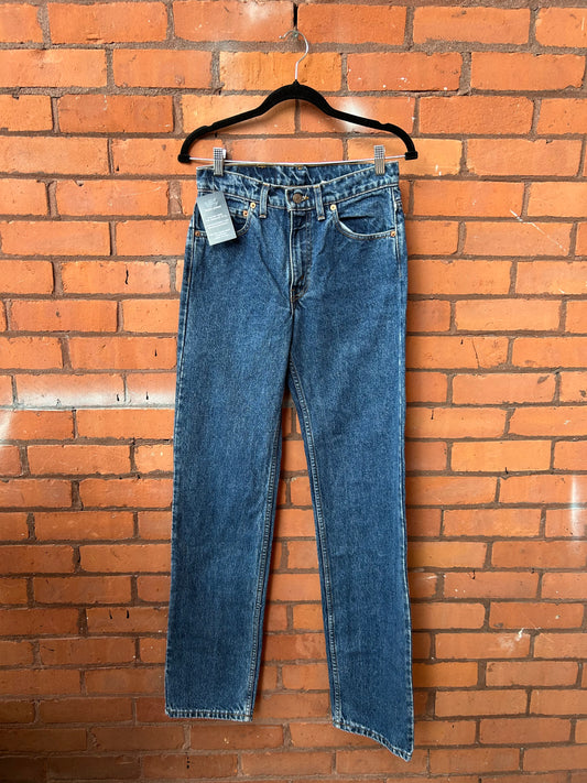 90’s Vintage Levi’s 512 Medium Blue Straight Leg Jeans / 28 Waist