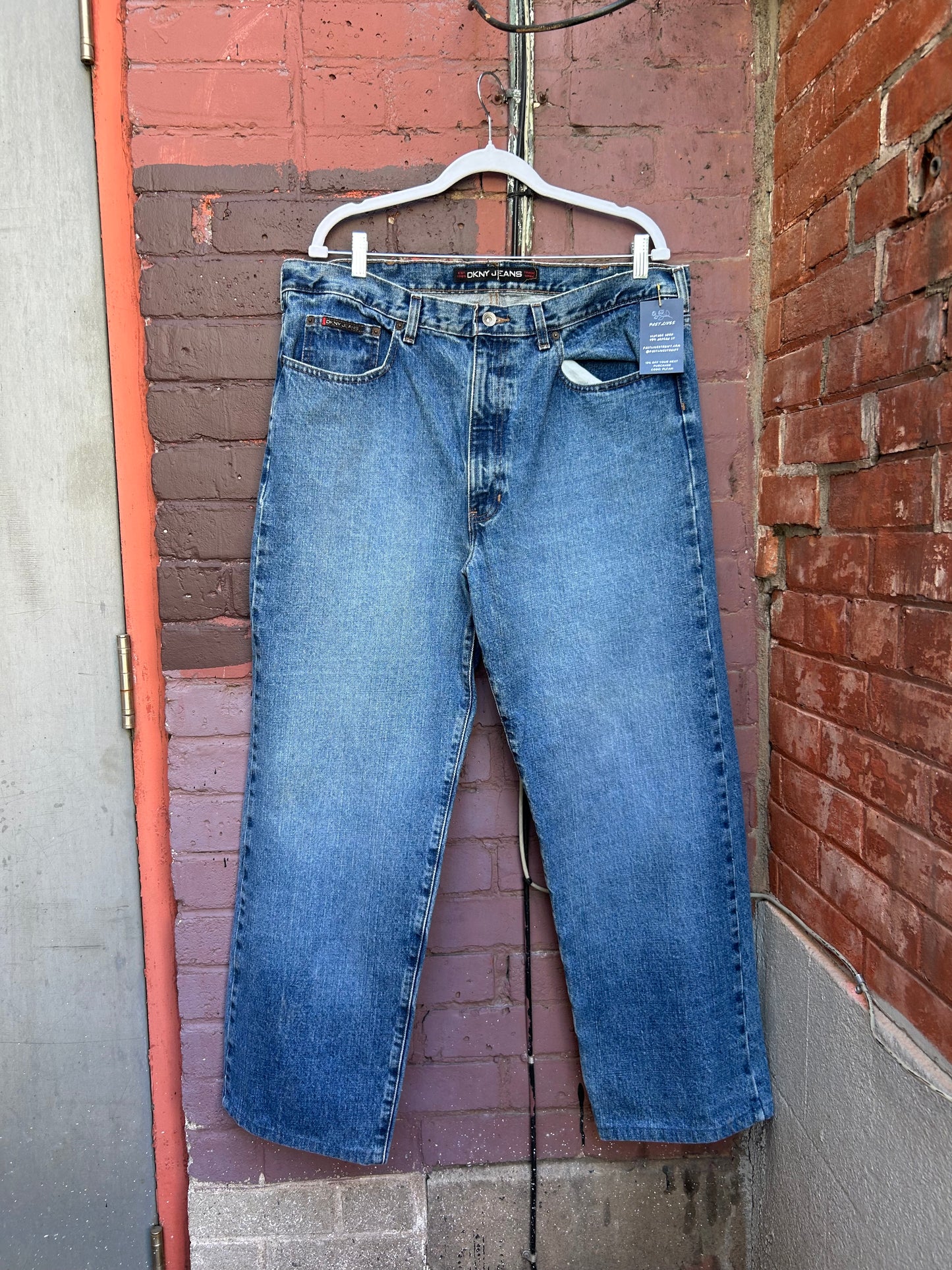 Y2K Vintage DKNY Baggy Blue Jeans / 40 Waist