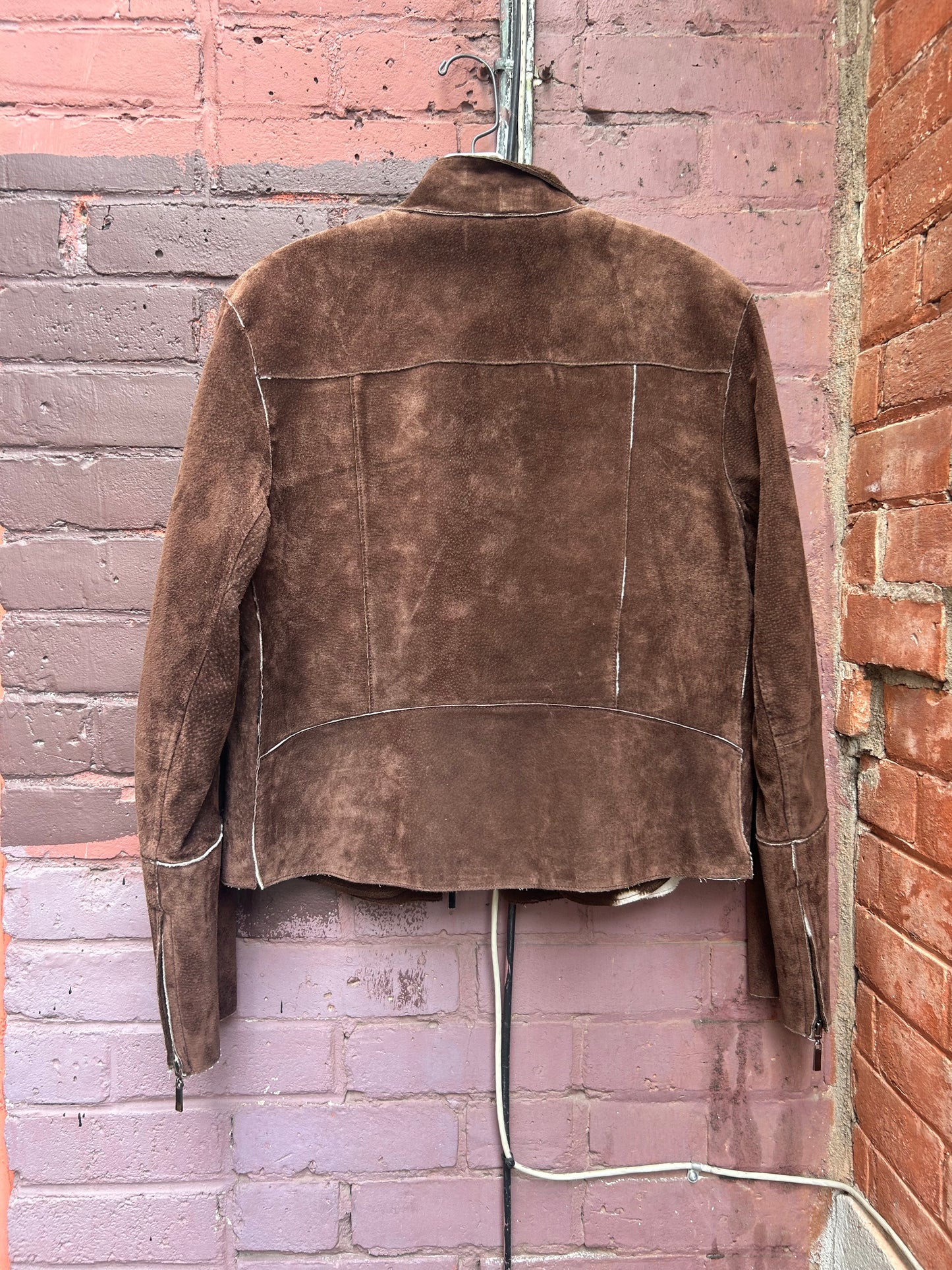 90’s Vintage Brown Suede Cow Print Jacket / Size M