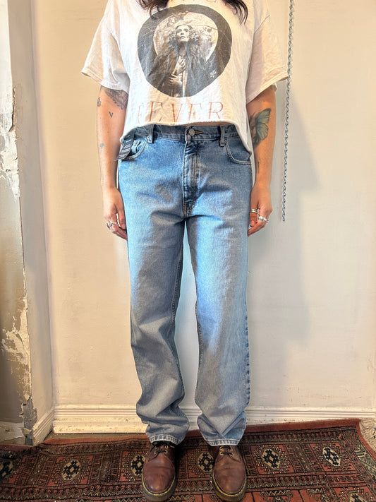 90’s Vintage Calvin Klein Light Wash Baggy Jeans / 34 Waist