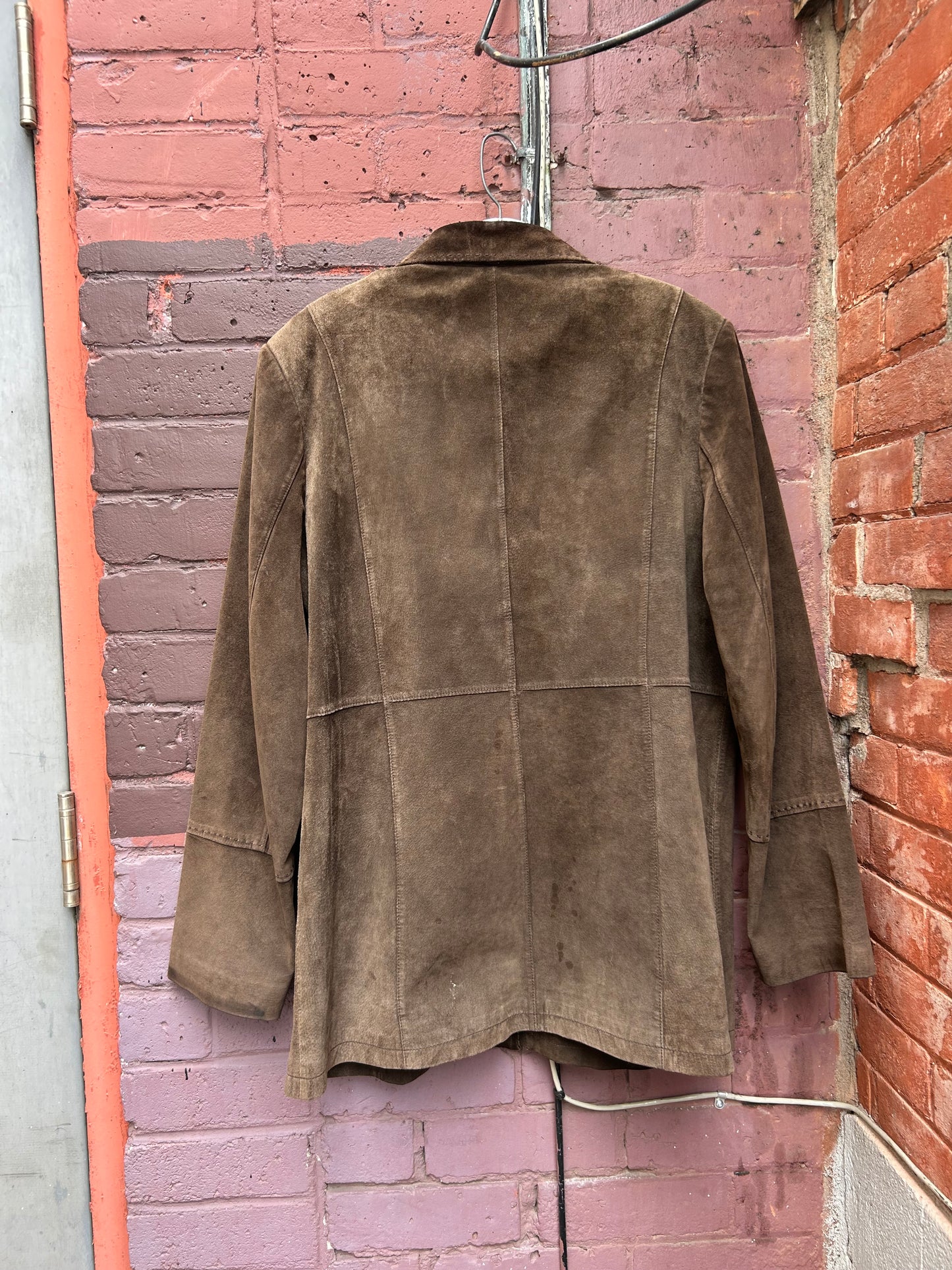 90's Vintage Brown Suede Zip Up Jacket / Size L