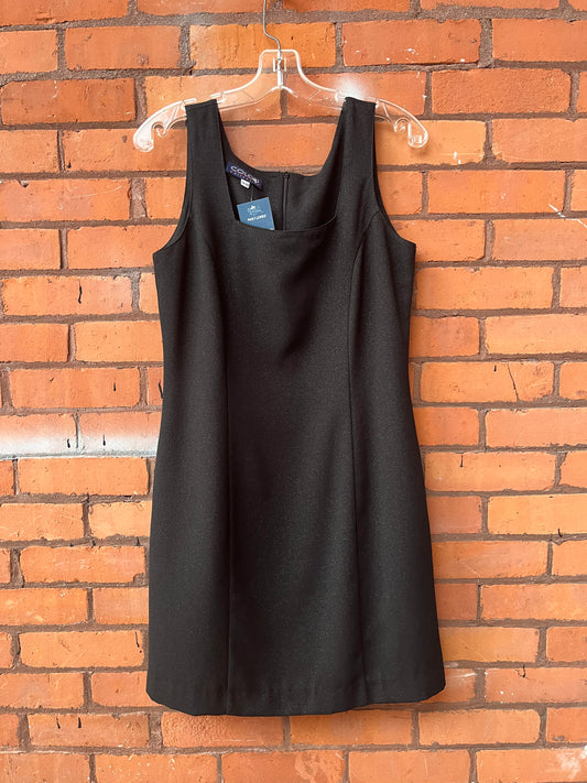 90’s Vintage Sparkly Black Mini Dress / Size 12-14