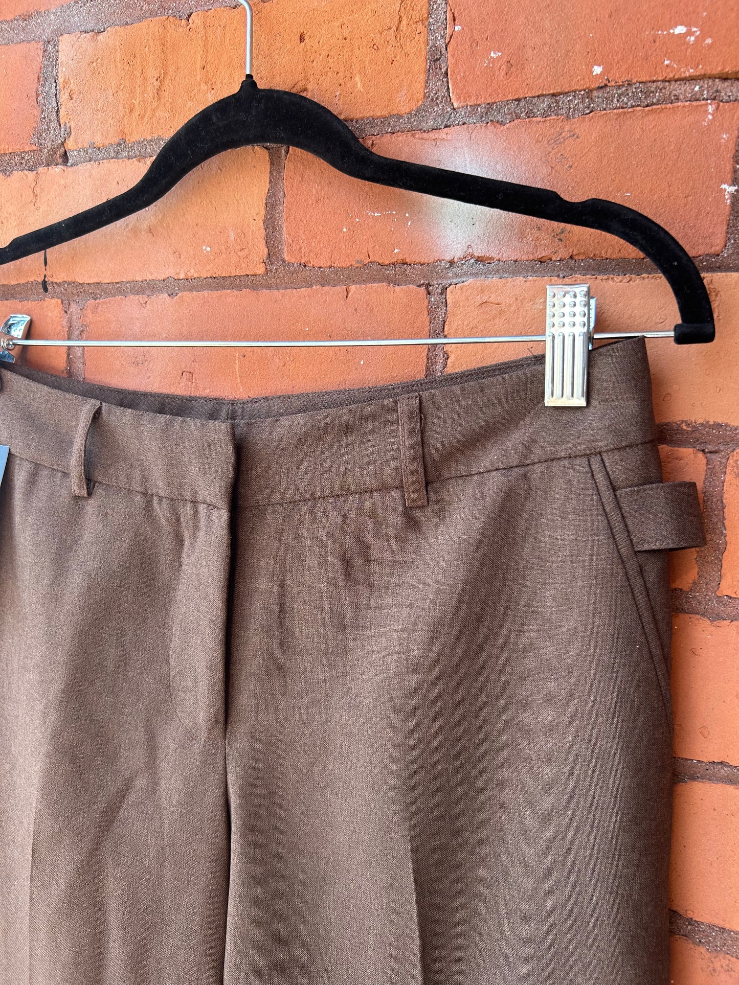 Y2K Vintage Brown Low Rise Wide Leg Trousers / 30 Waist