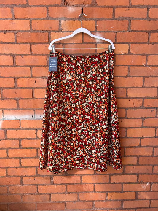 90’s Vintage Autumnal Print Midi Skirt / 36-44 Waist