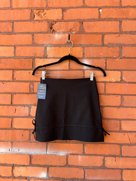 90’s Vintage Black Bow Mini Skirt / 24 Waist