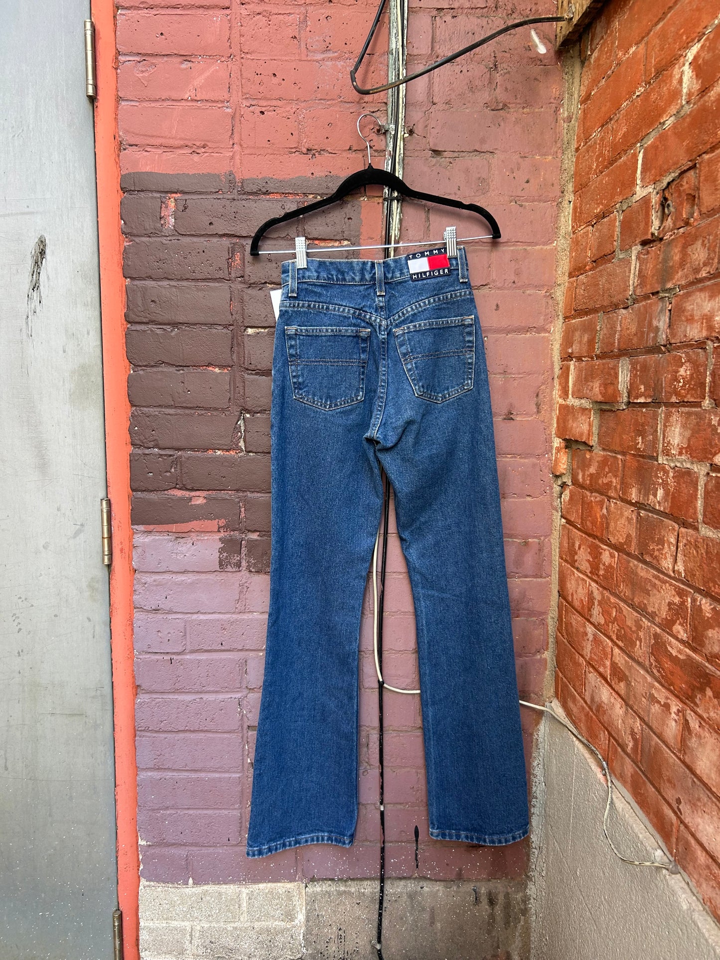 90's Vintage Tommy Hilfiger Blue Mid Rise Flare Jeans / 26 Waist