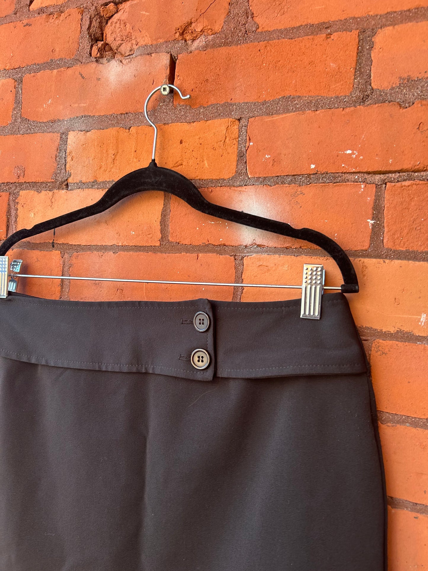 90’s Vintage Black Belted Mini Skirt / 34 Waist