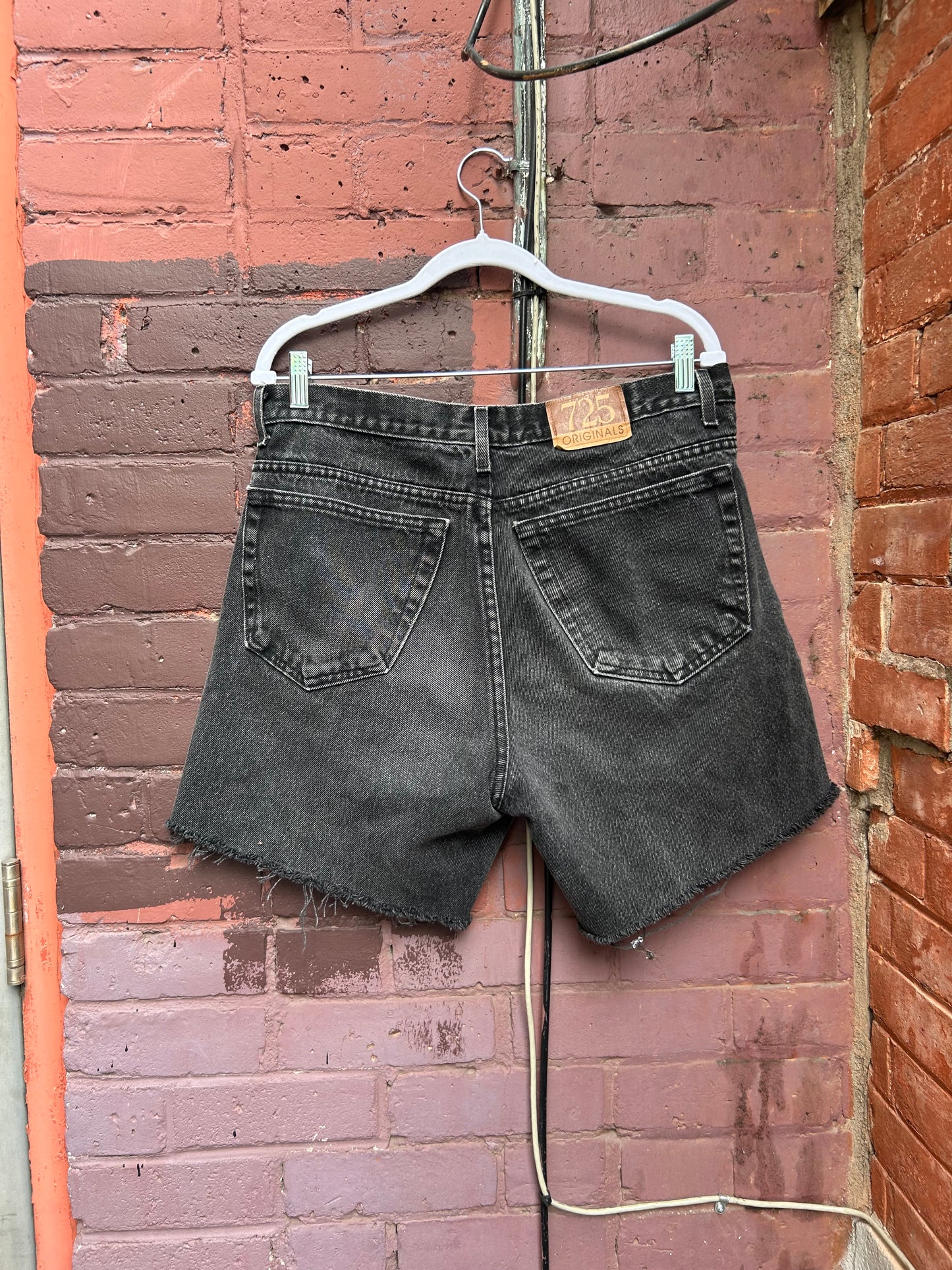 90's Vintage Faded Black Cut Off Jorts / 36 Waist